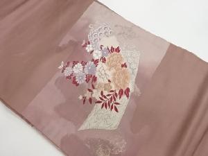 リサイクル　掛け軸に草花模様織出し名古屋帯